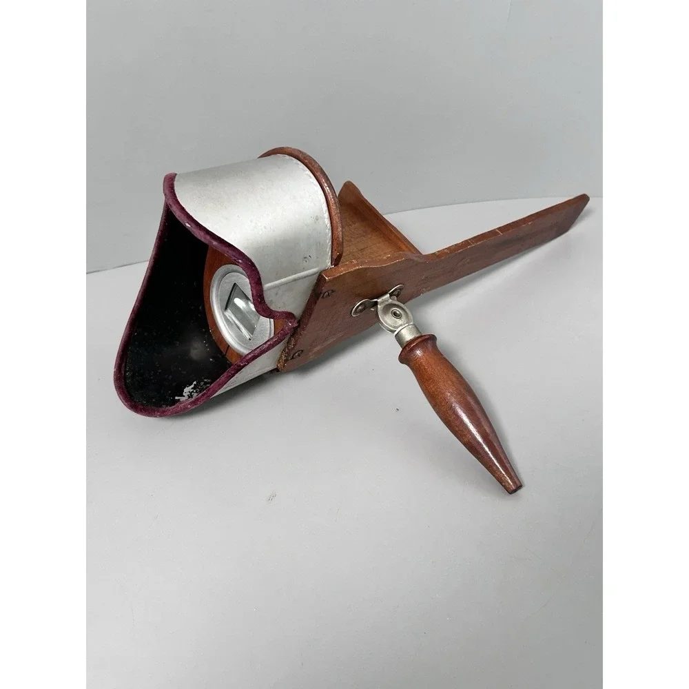 Vintage The MERCURY STEREOSCOPE Antique 3D Photo Card Viewer Metal & Wood